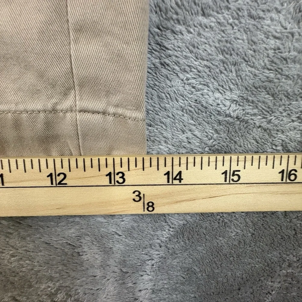 Lands End Men's 41.5 Beige Khaki Chino Shorts Traditional Fit Flat Front SEE DES